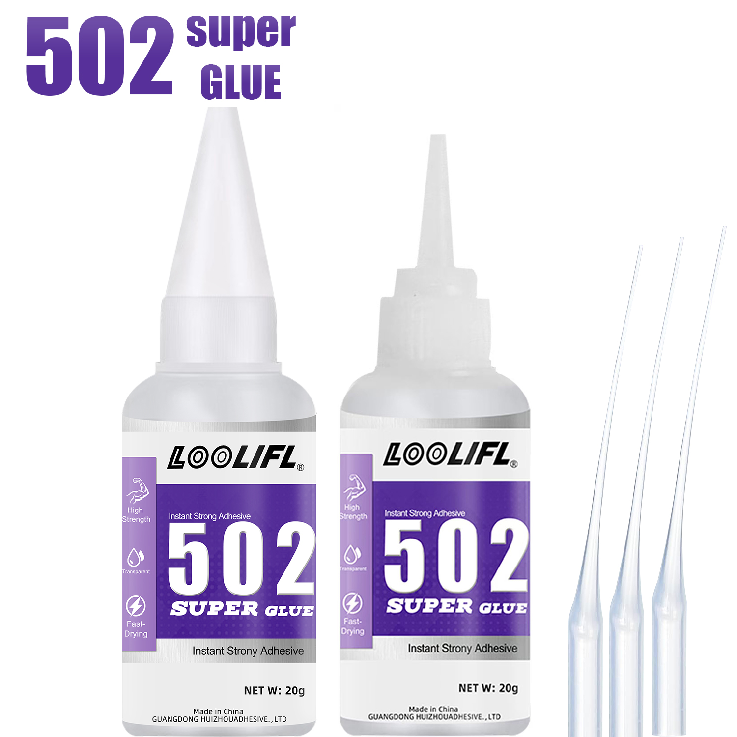Woodworking Glue - 502スーパーグルー速乾性強力シアノアクリレート接着剤は、金属、木材、プラスチック、セラミックのDIY手芸修理に使用されます。20g。