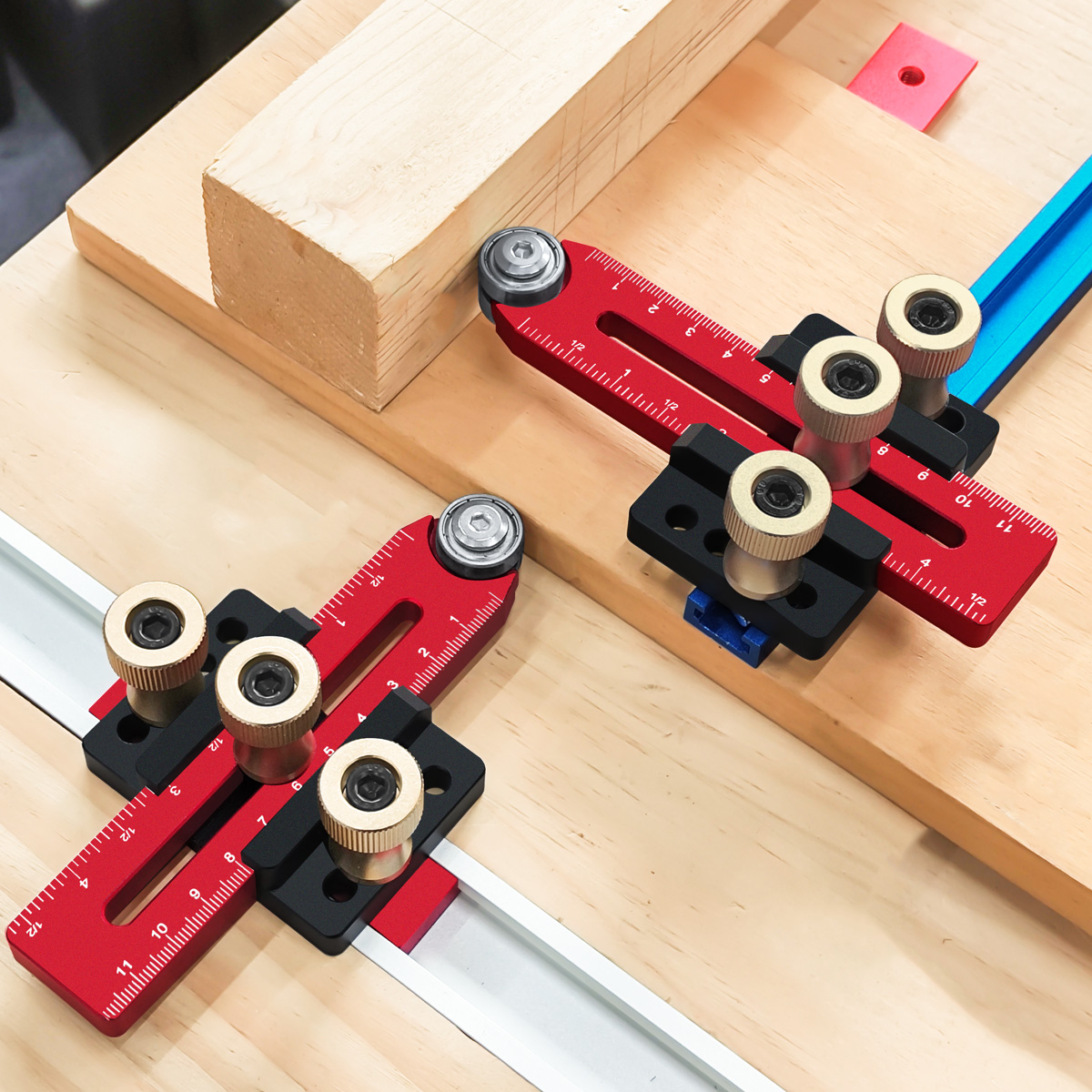 Woodworking Jig - 薄型リップジグテーブルソージグガイド、2つのガイドベアリング付き伸縮式テーブルジグ、標準マイターストリップカット木工ツール用