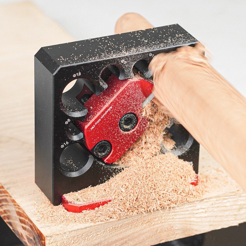 Woodworking Jig - 電動ドリル丸棒製造ツール、調整可能な木工用丸ダボ＆ほぞ穴メーカー、大工用角棒補助治具