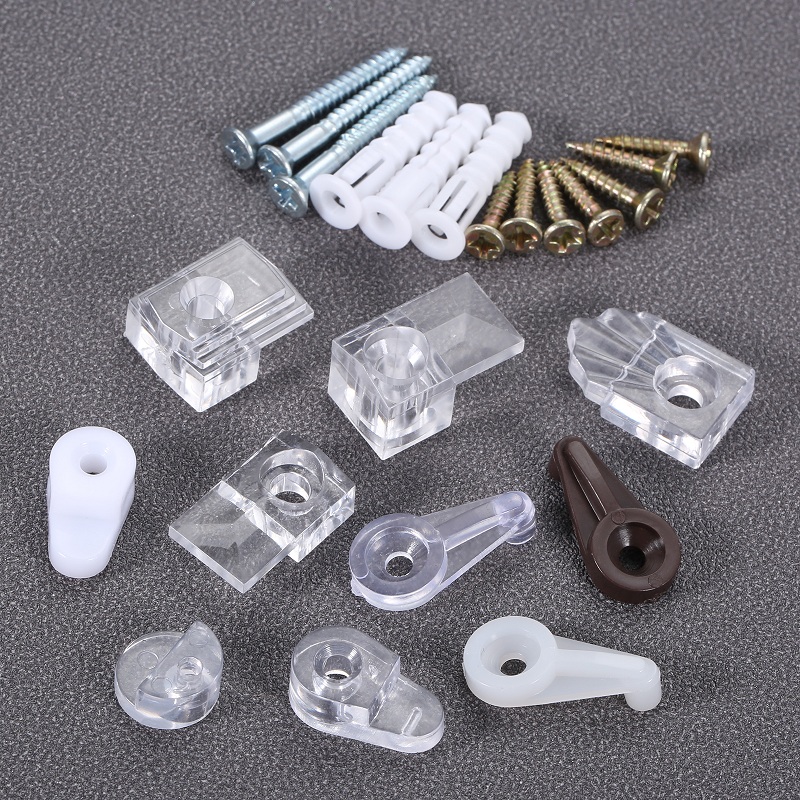 Woodworking Joint Types - プラスチック製ガラスリテーナー,10個セット,鏡クランプ,ワードローブ固定ブラケット,バックル,食器棚,家具コネクタ