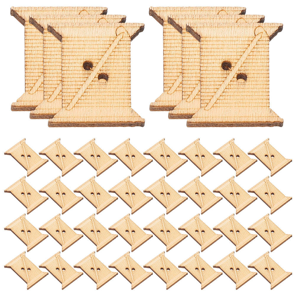 Woodworking Hobbies - 100個入り 木製刺繍糸ボビン 糸巻きカード 天然素朴な巻き板 裁縫 クロスステッチ