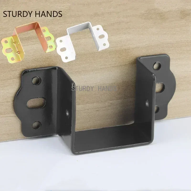 Woodworking Joint Types - 4 ピース/ロット冷間圧延鋼ベッドステッド固定アクセサリーベッドビームフックアップコーナーブラケットワードローブビームコネクタ家具ハードウェア