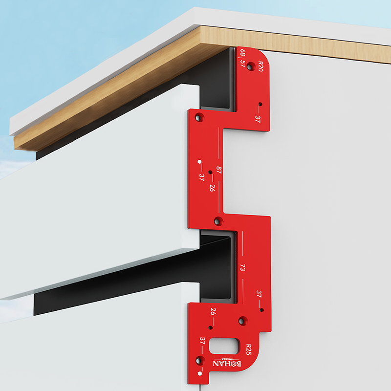Woodworking Project Plans - 目に見えない埋め込みハンドルスロッティングテンプレート、ワードローブ、キッチンハンドル、キャビネットドア用ハンドル不要スロット位置決めツール