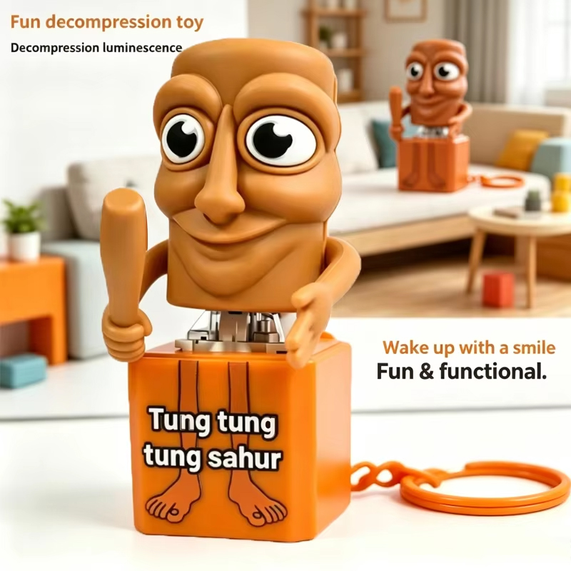 Woodworking Hobbies - 新しいタンタンタンサハルキーホルダー木製スティックマンボタンキーホルダー発光ペンダントアニメ周辺おもちゃ家の装飾最高のギフト