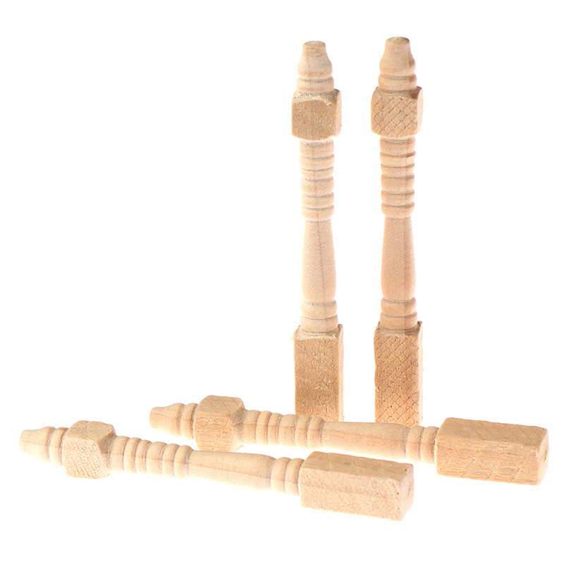 Woodworking Veneer - 4 個 1:12 ドールハウスミニチュア木製椅子テーブル脚 DIY 家具アクセサリーおもちゃ