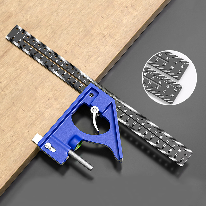 Woodworking Project Plans - 30 センチメートル精密マーキング直角定規 45/90 度穴角度定規工業用スクライブマーキングゲージ円を描く木工