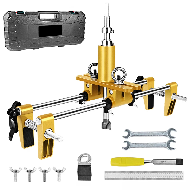 Woodworking Project Plans - 木製ドア取り付け用ロック穴開口パンチングセット、ドアロックほぞ穴加工テンプレートジグ、木工ドアロック穴開口ツール