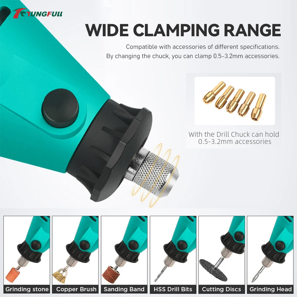 TUNGFULL ミニ電動グラインダーセット、可変速度ロータ - Woodworking Art のレビューと価格