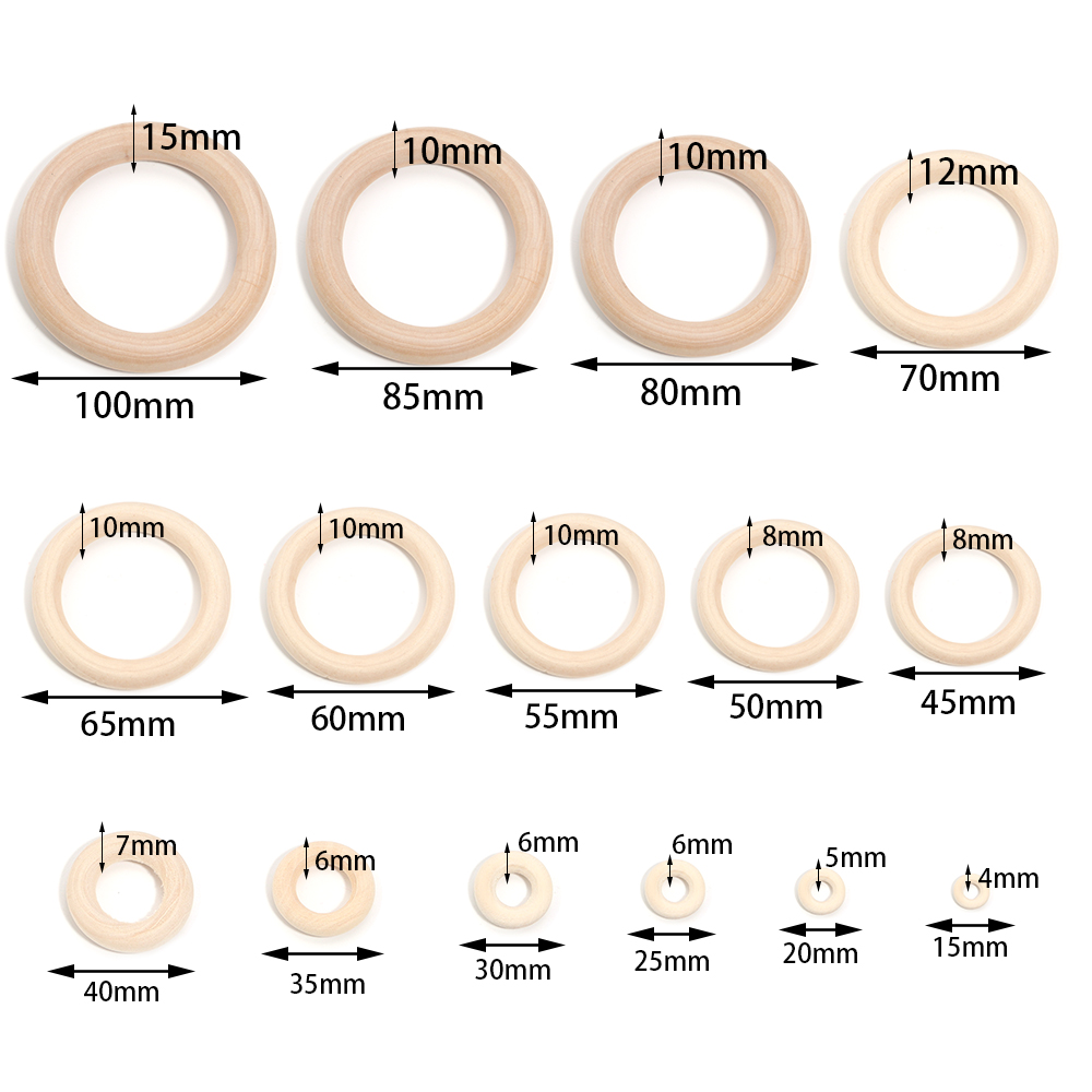 未完成の無垢材リング 15-100MM 天然木リング マクラ - Woodworking Joint Types のレビューと価格