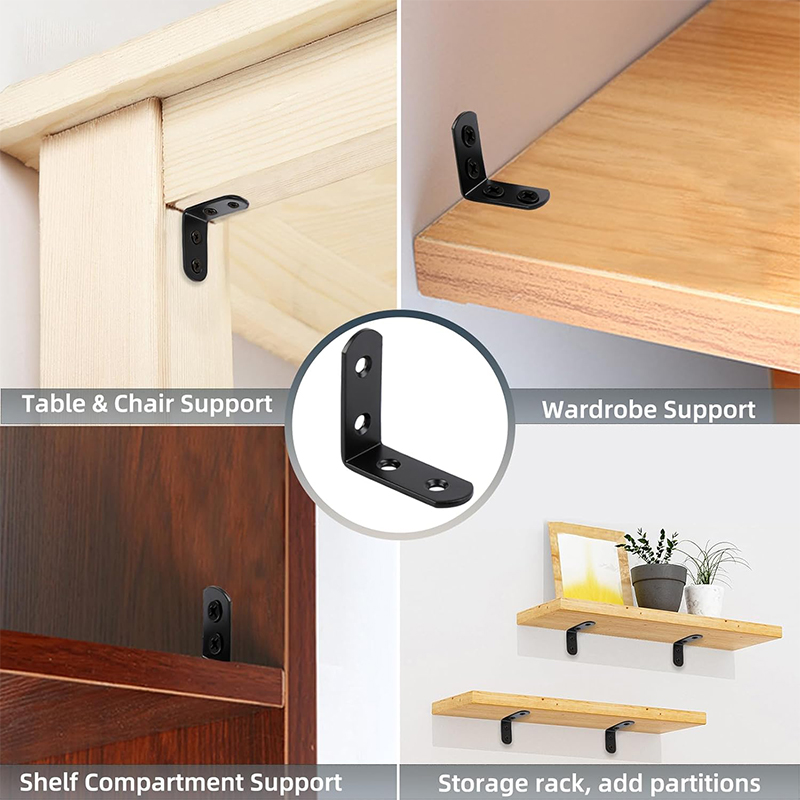 6-20個の黒いコーナーブレースLブラケット、40mmステン - Woodworking Joint Types のレビューと価格