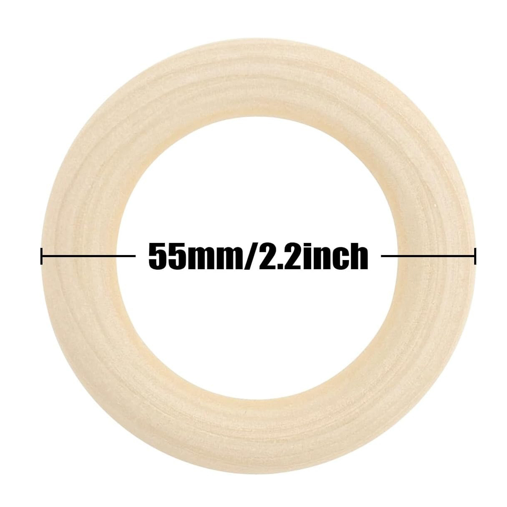 20個入り 木製リング クラフト用 55mm 2.2インチ  - Woodworking Joint Types のレビューと価格