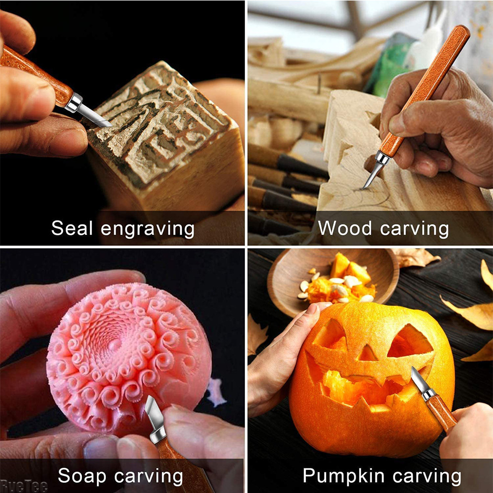 12個入りSK2木工彫刻ツールセット、木製ハンドル付きアート - Woodworking Art のレビューと価格
